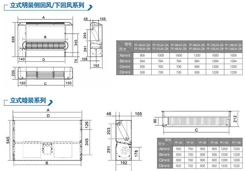 立式明裝風(fēng)機盤管參數(shù)